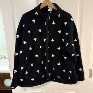 Disney Black and White Mickey Mouse Teddy Jacket